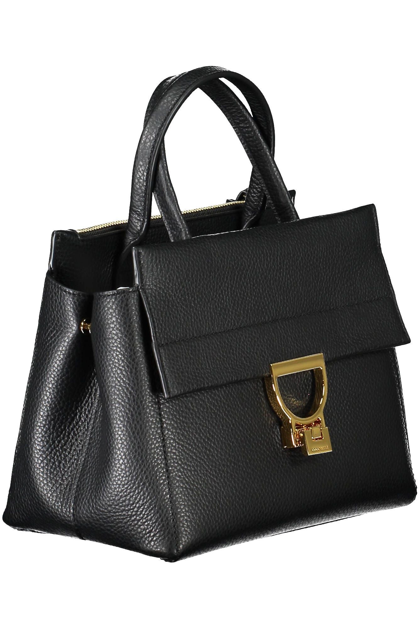 Elegant Black Leather Handbag With Versatile Straps