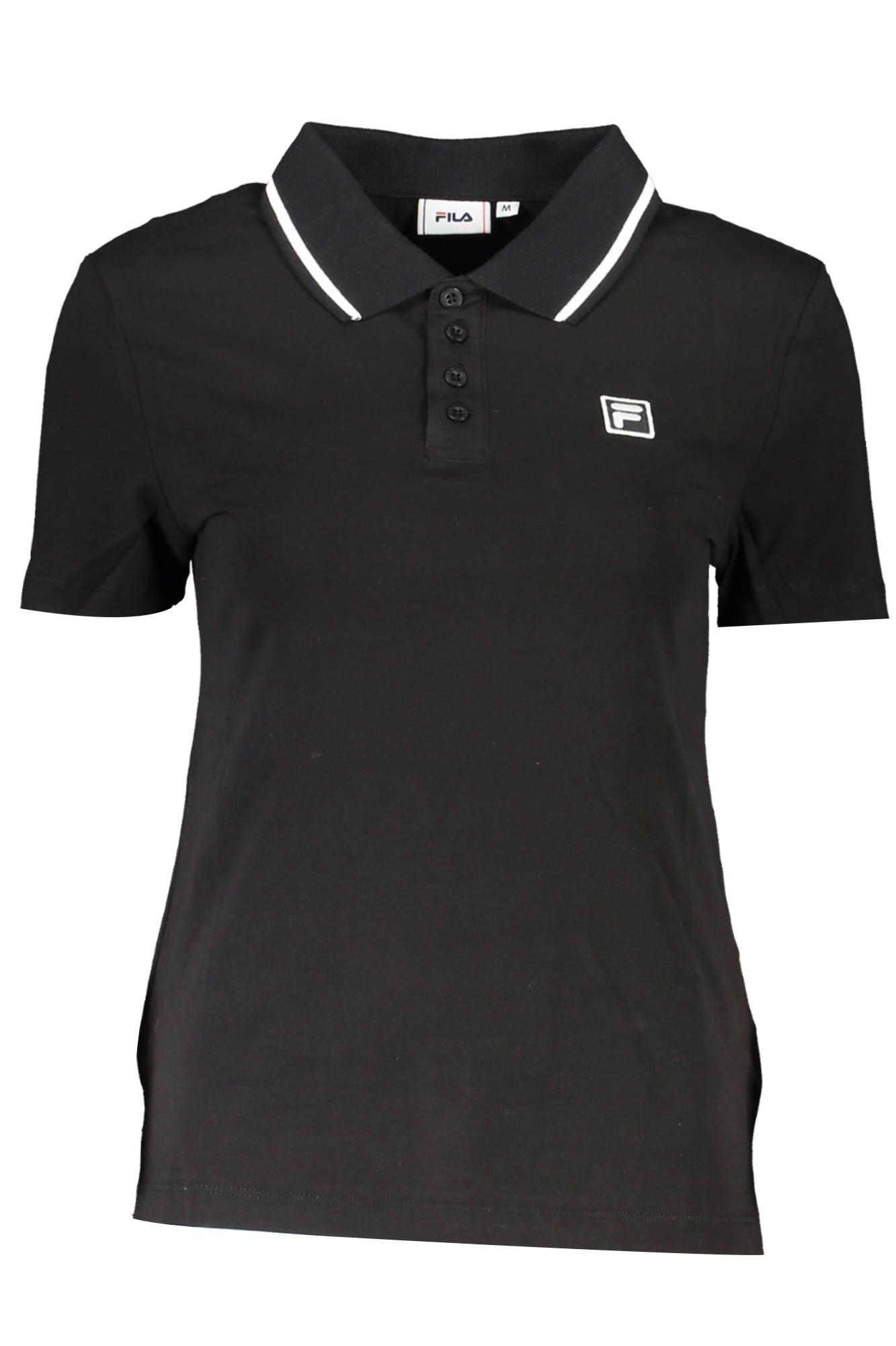 Black Cotton Women Polo Shirt