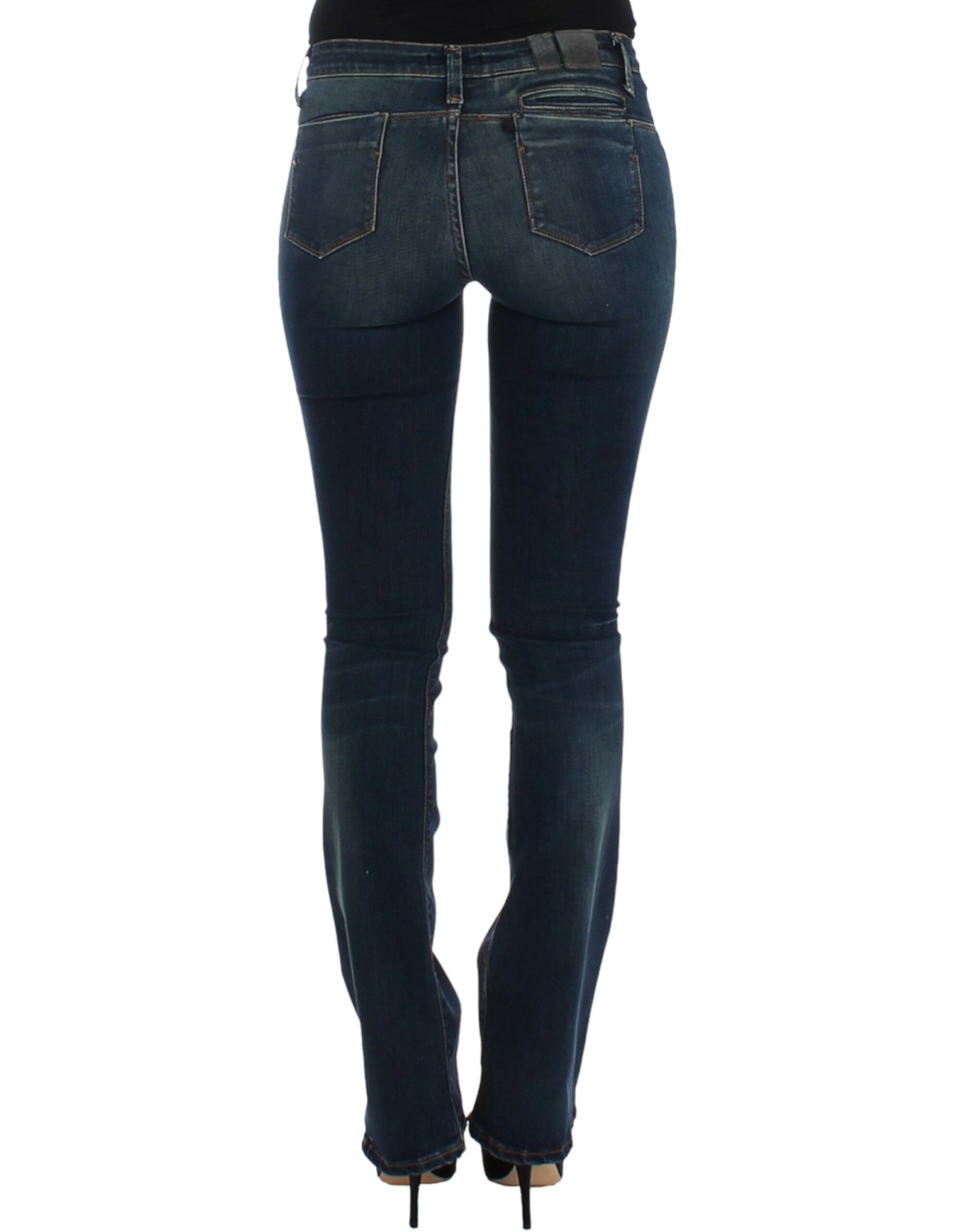 Chic Blue Straight Leg Designer Jeans