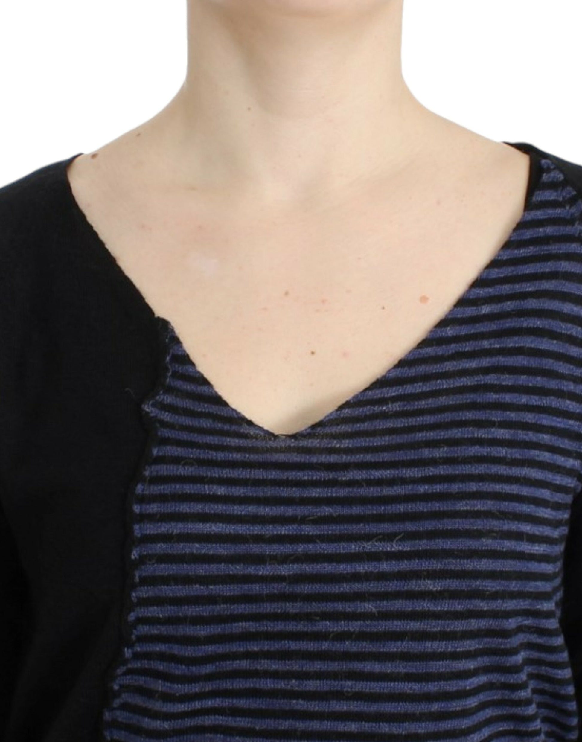 Striped V-Neck Luxury Sweater