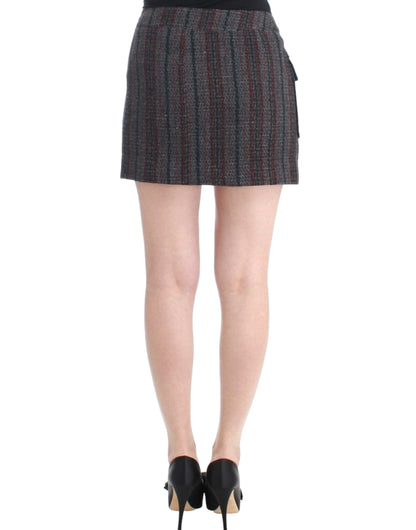 Chic Wool Blend Mini Skirt in Gray