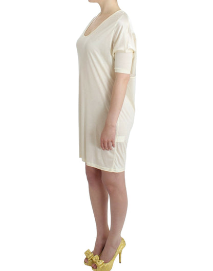 Chic White Modal Above-Knee Dress