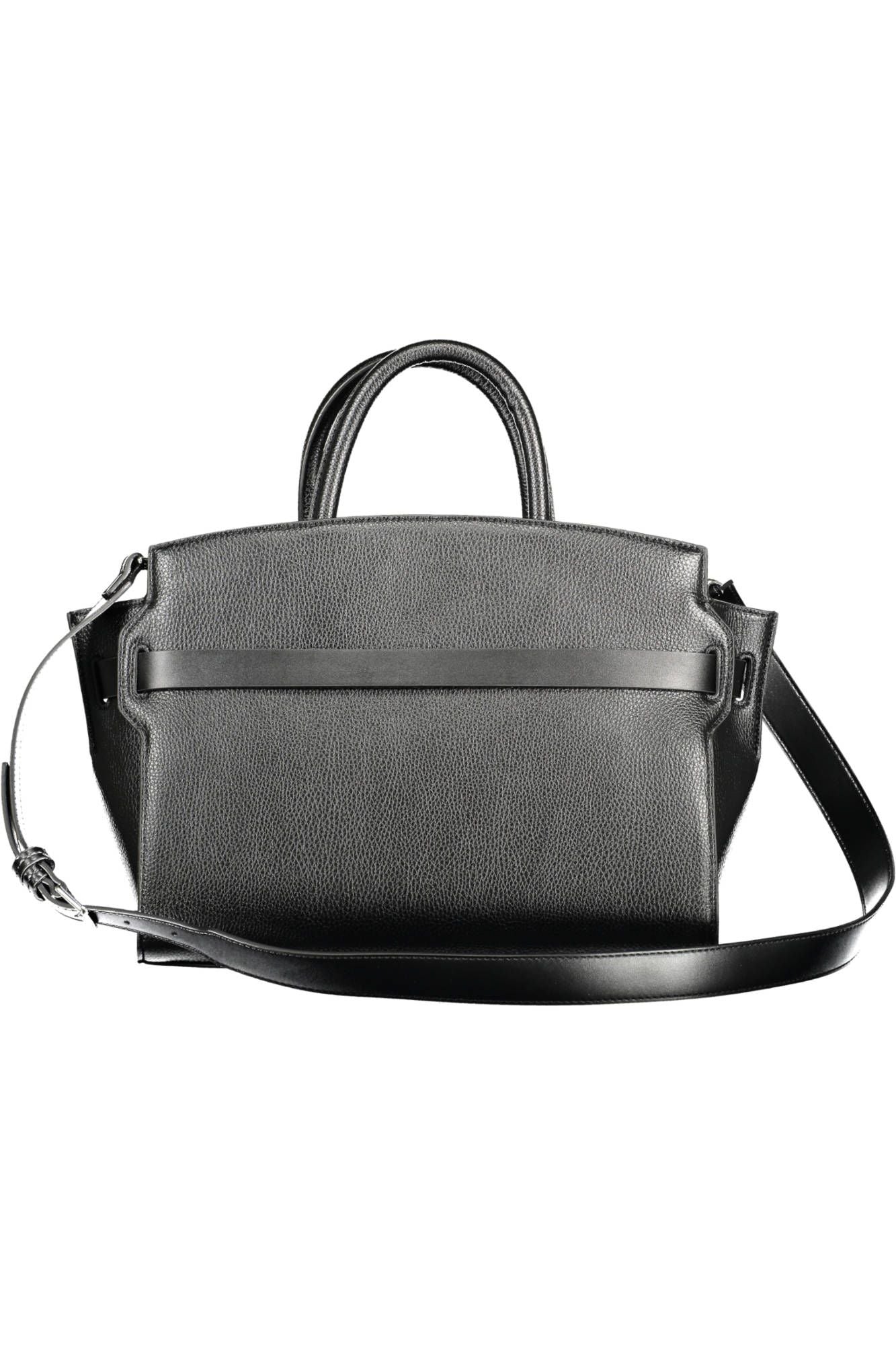 Chic Black Handbag with Contrasting Details