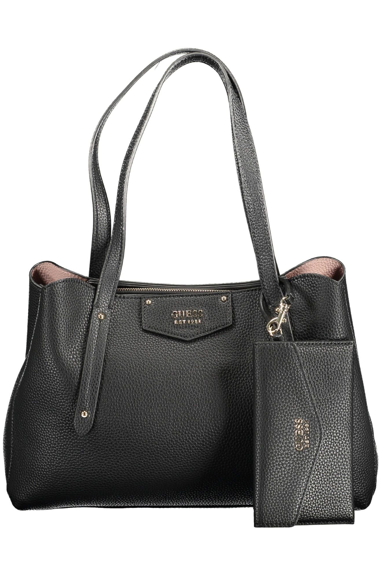 Black Polyethylene Women Handbag