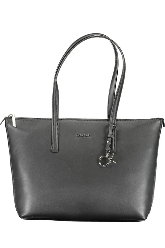 Black Polyester Women Handbag