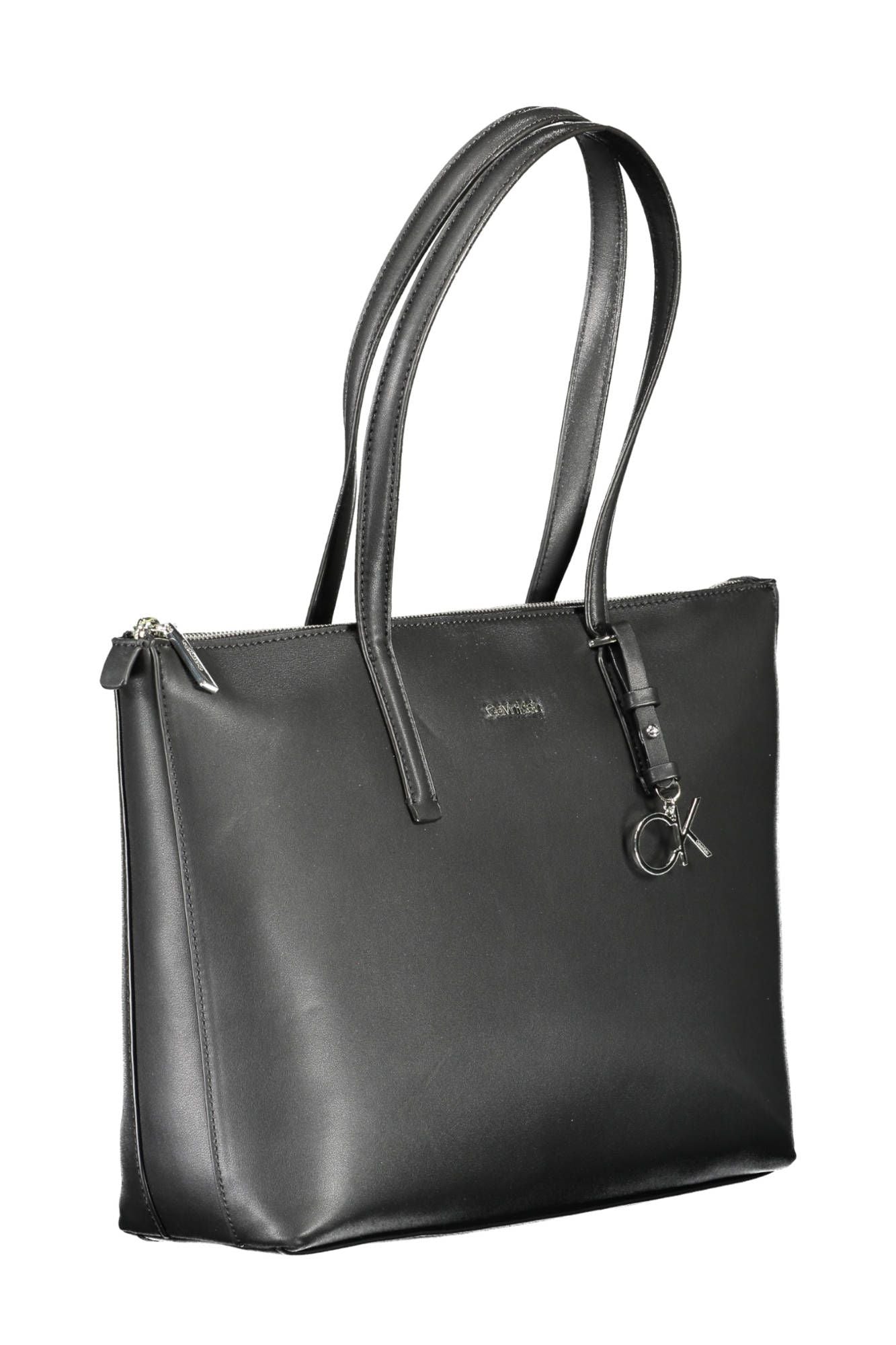 Elegant Black Shoulder Bag with Zip Closure