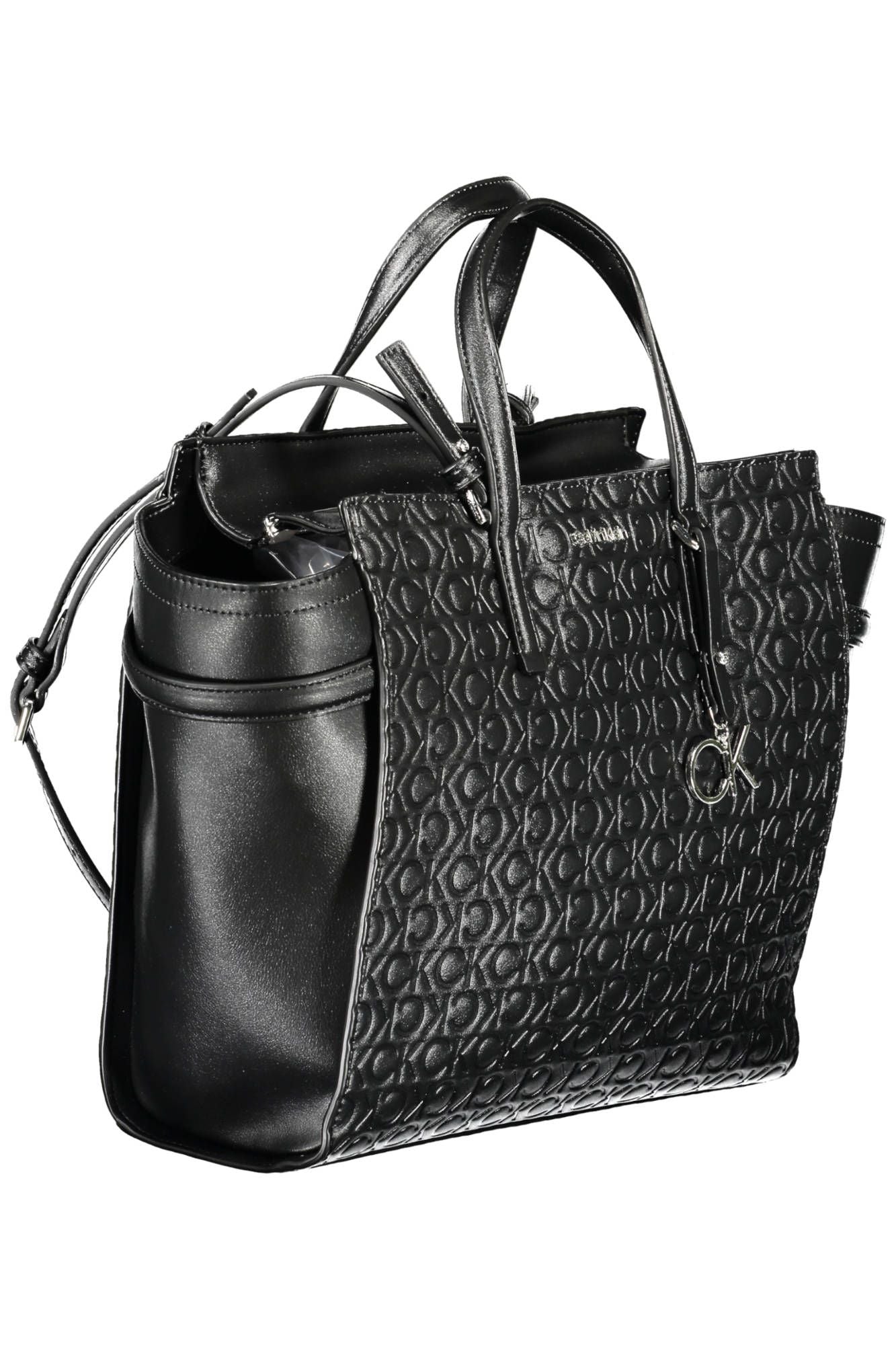 Black Polyester Women Handbag