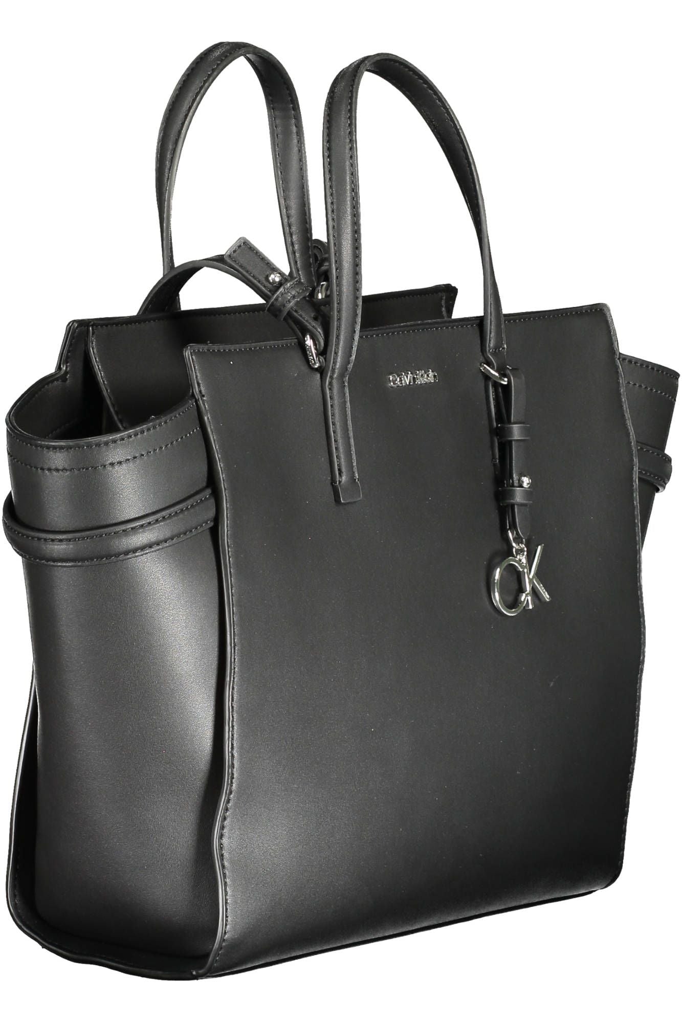 Black Polyester Women Handbag