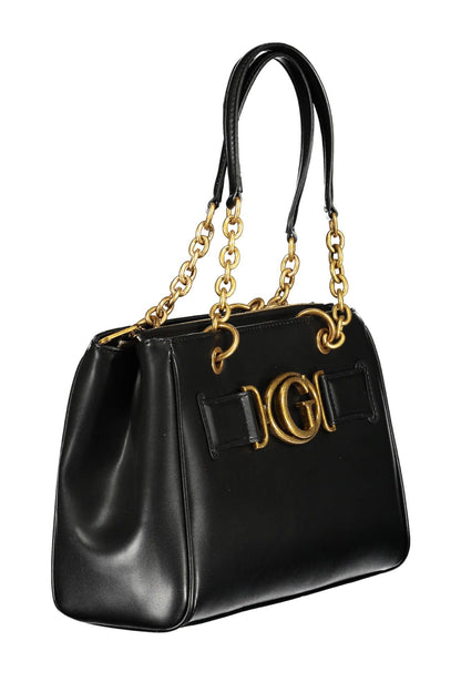 Black Polyethylene Women Handbag