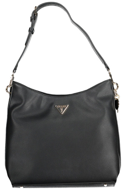 Chic Black Polyurethane Shoulder Bag