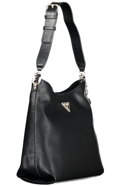 Chic Black Polyurethane Shoulder Bag