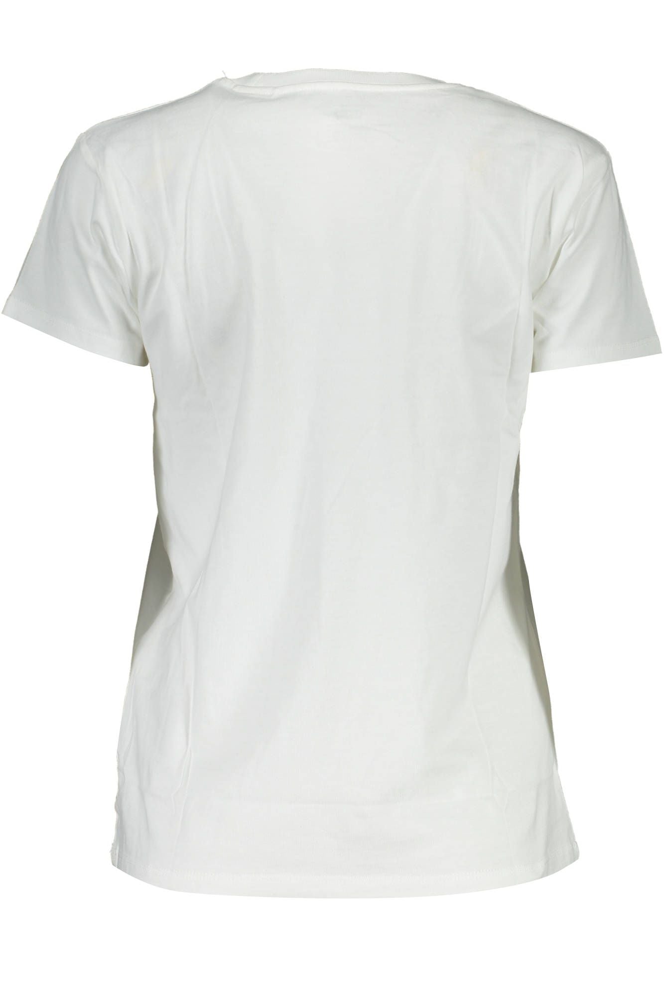 Chic White Cotton Tee with Iconic Print