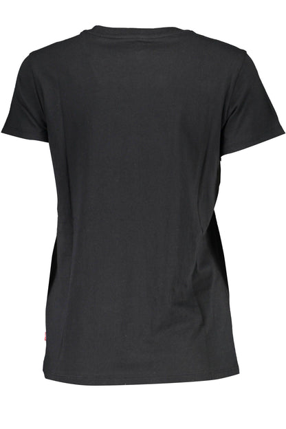 Black Cotton Women T-Shirt