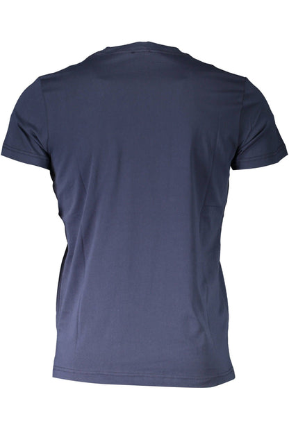 Blue Cotton Men T-Shirt