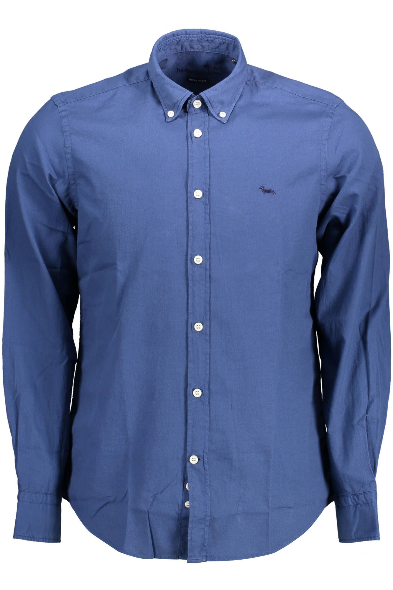 Elegant Blue Cotton Long Sleeve Shirt