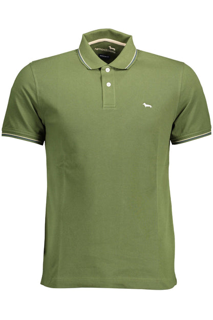 Sleek Green Short-Sleeved Polo for Men