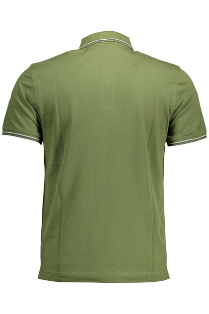 Sleek Green Short-Sleeved Polo for Men