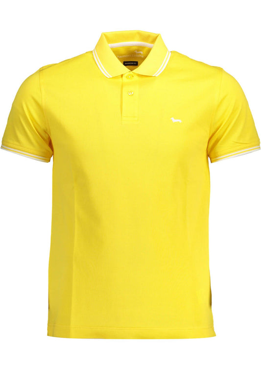 Yellow Cotton Men Polo Shirt