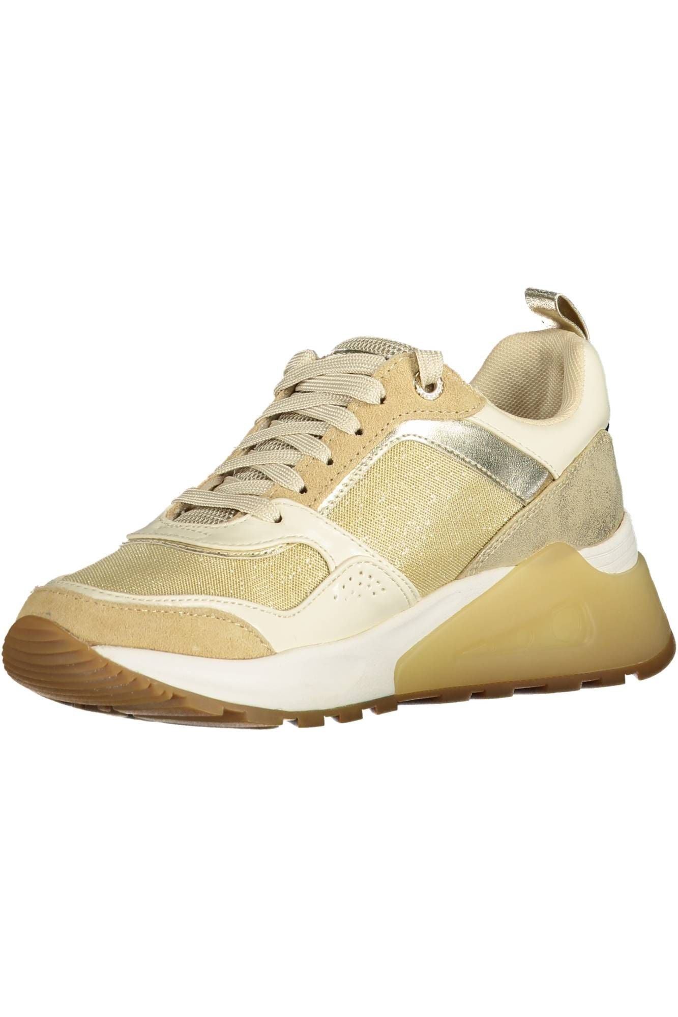 Gold Polyester Women Sneaker