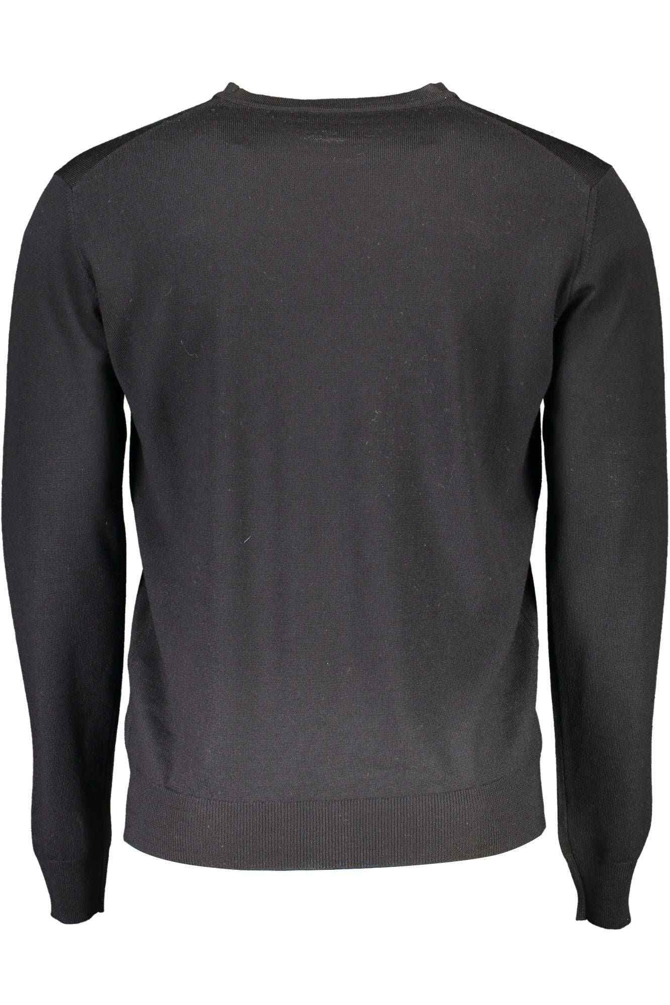 Elegant Crew Neck Wool Sweater in Black