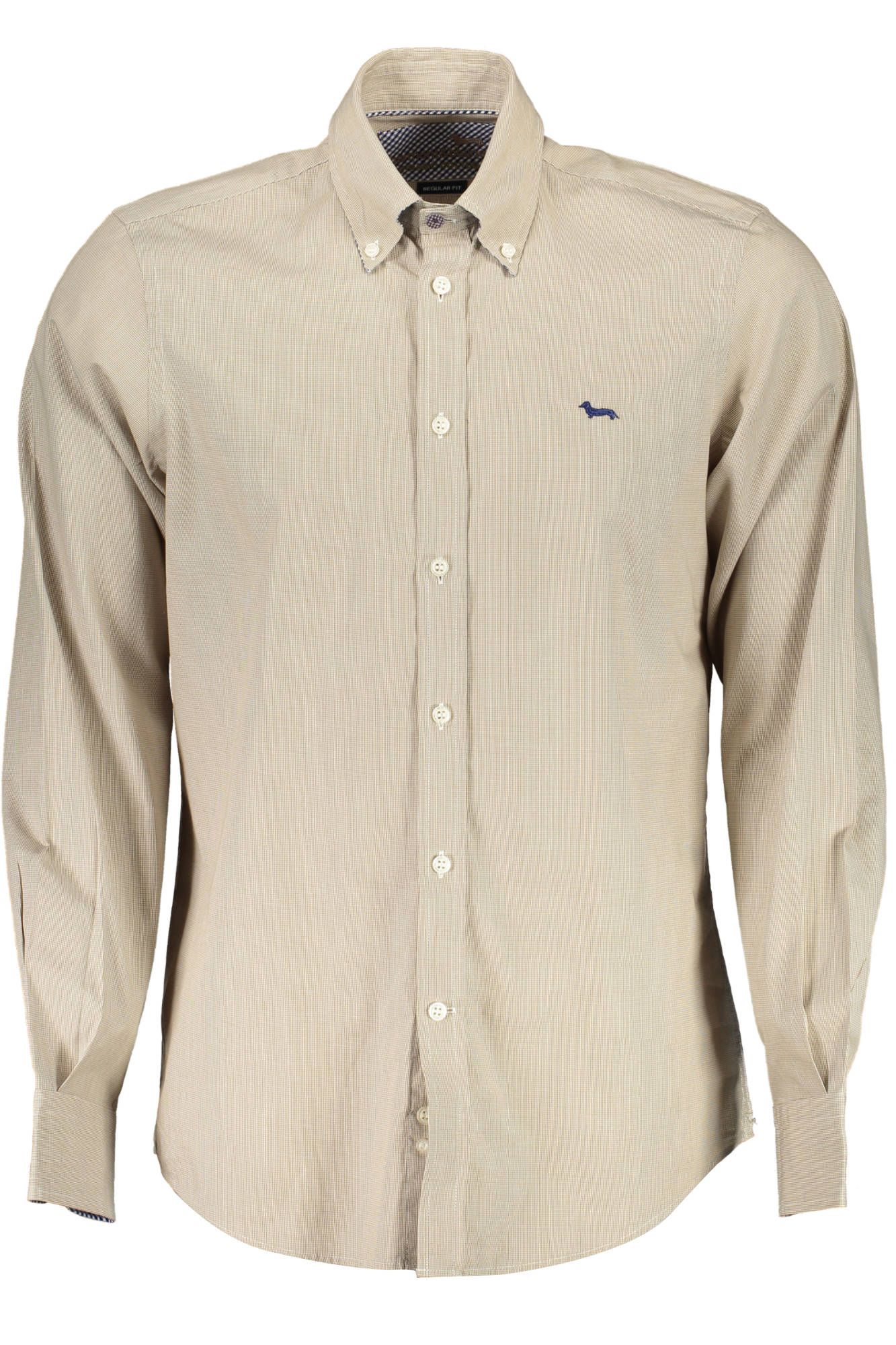 Beige Cotton Men Shirt