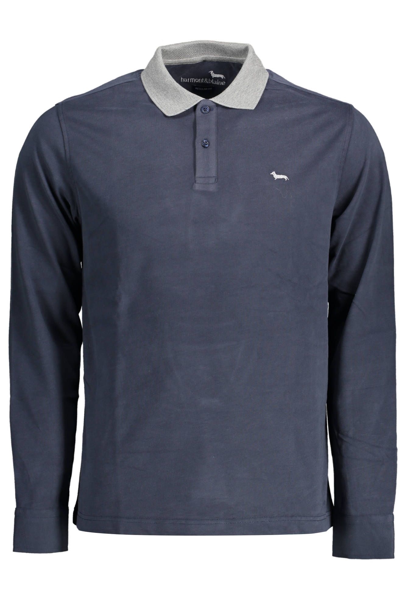 Refined Blue Cotton Polo with Contrast Detailing