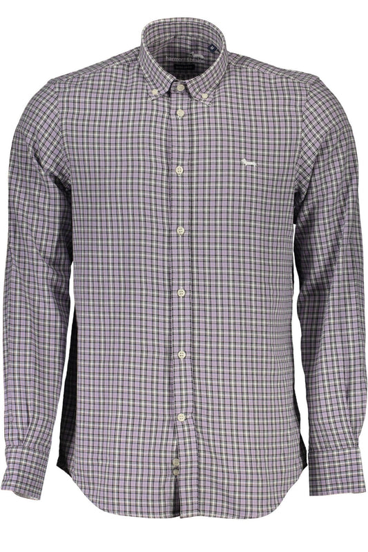 Elegant Purple Cotton Long Sleeve Shirt