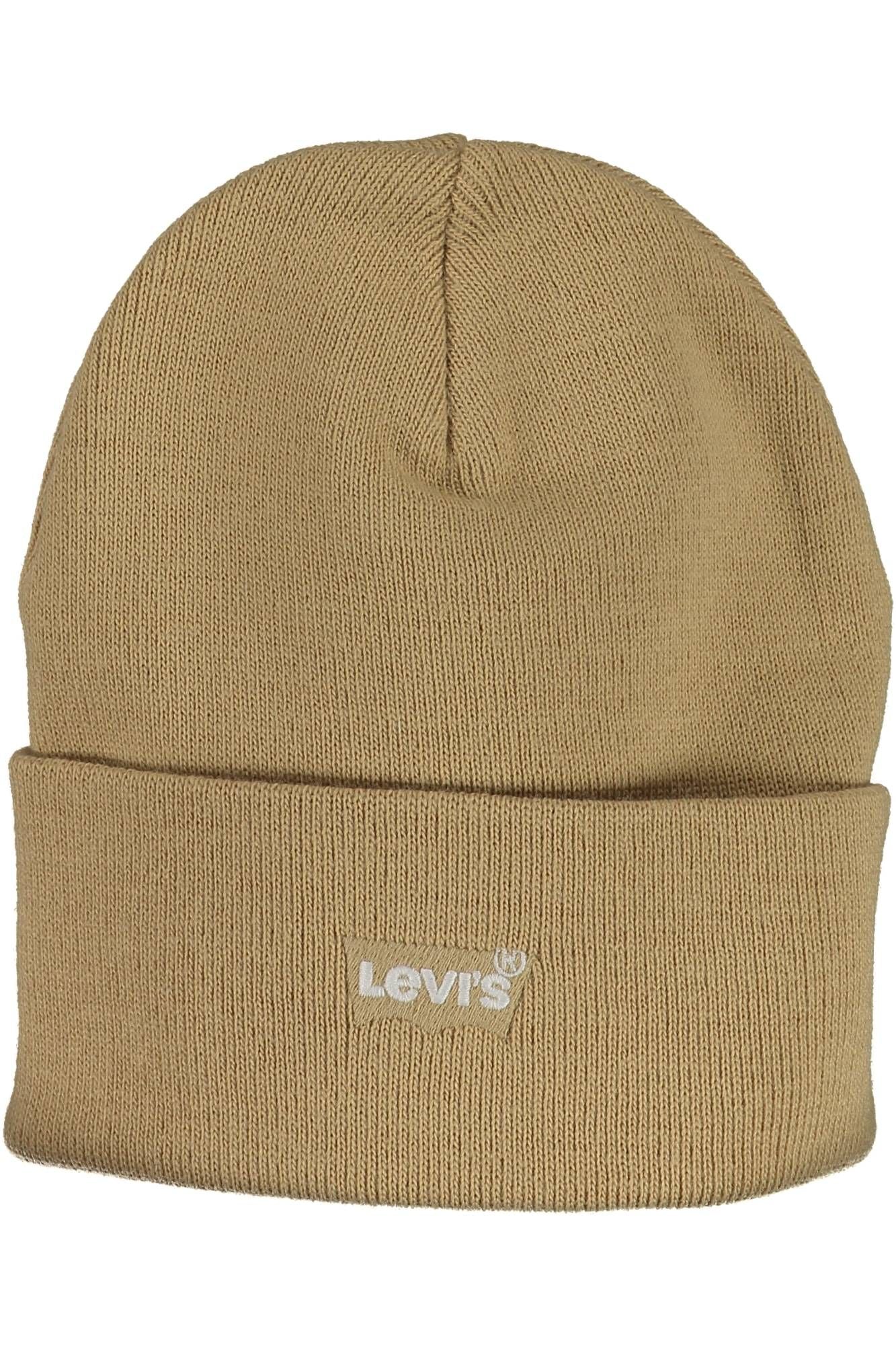 Beige Embroidered Logo Cap