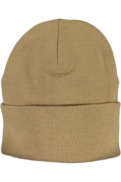 Beige Embroidered Logo Cap