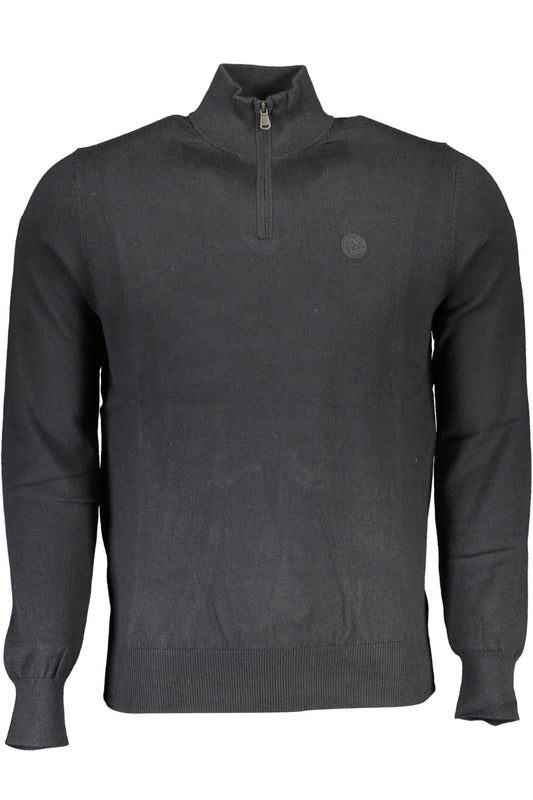 Eco-Conscious Half-Zip Sweater in Black