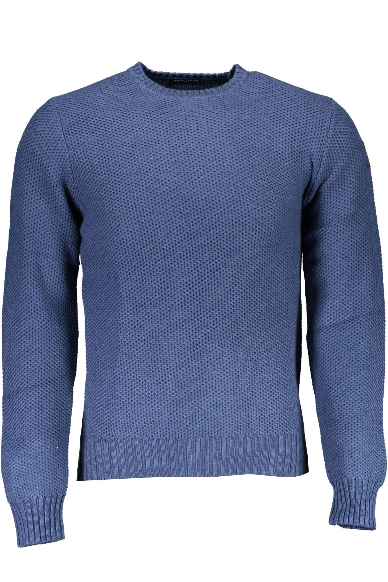 Blue Cotton Men Sweater