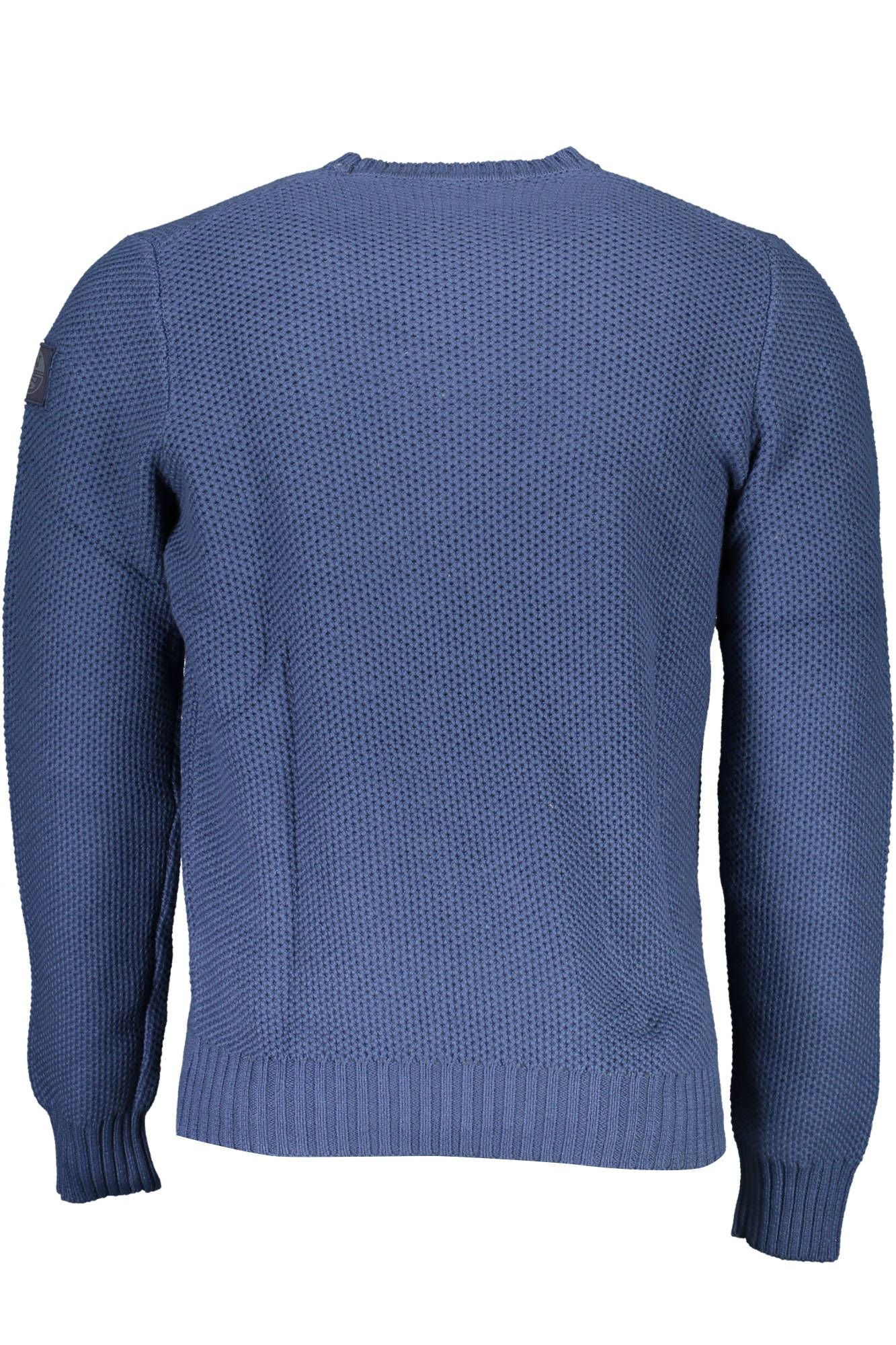 Blue Cotton Men Sweater