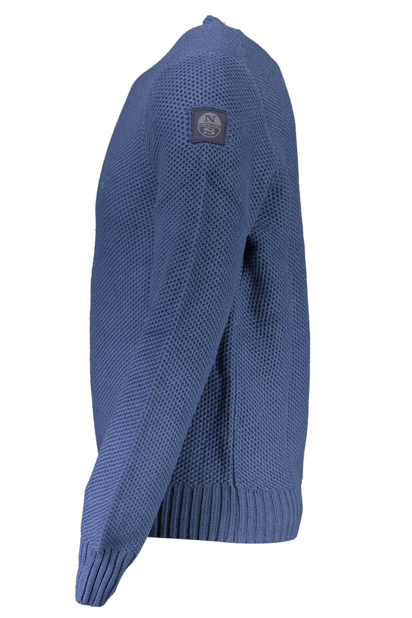 Blue Cotton Men Sweater