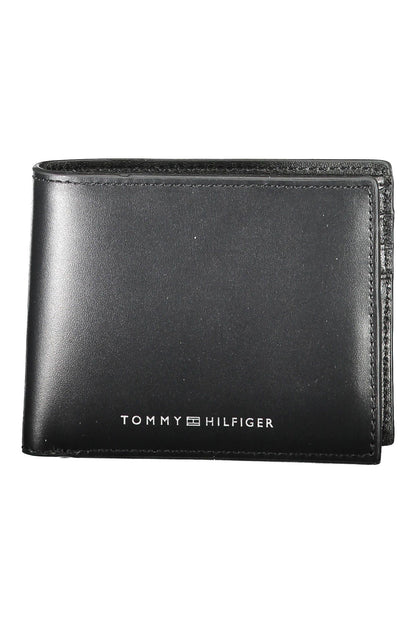 Sleek Black Leather Bi-Fold Wallet