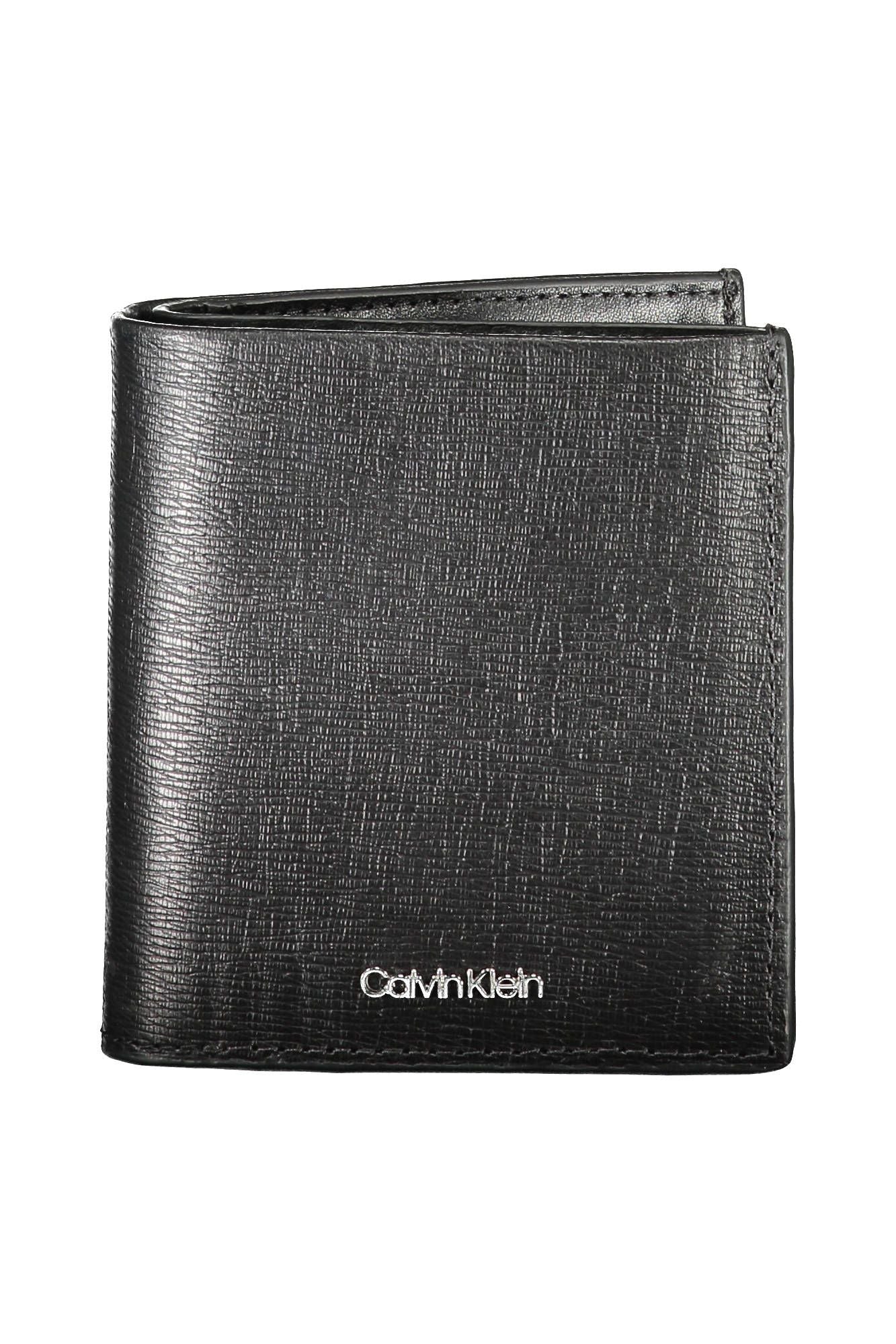 Sleek Black Leather Wallet with RFID Blocker