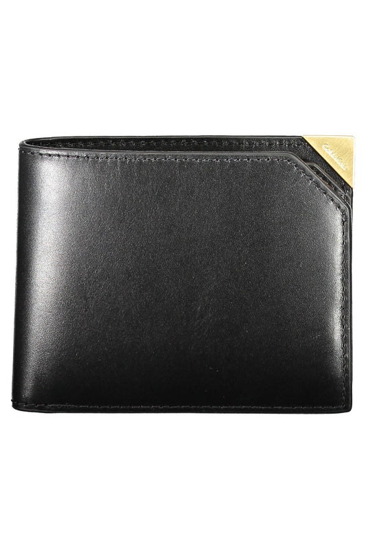 Sleek RFID-Protected Black Leather Wallet