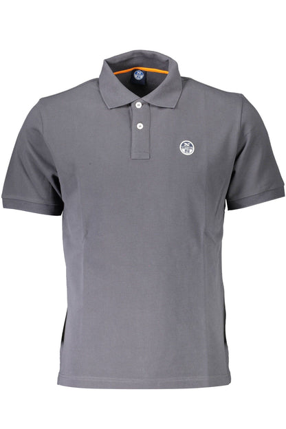 Sleek Gray Short-Sleeved Polo Shirt