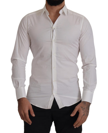 Elegant Slim Fit Dress Shirt - White