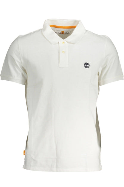 White Cotton Men Polo Shirt