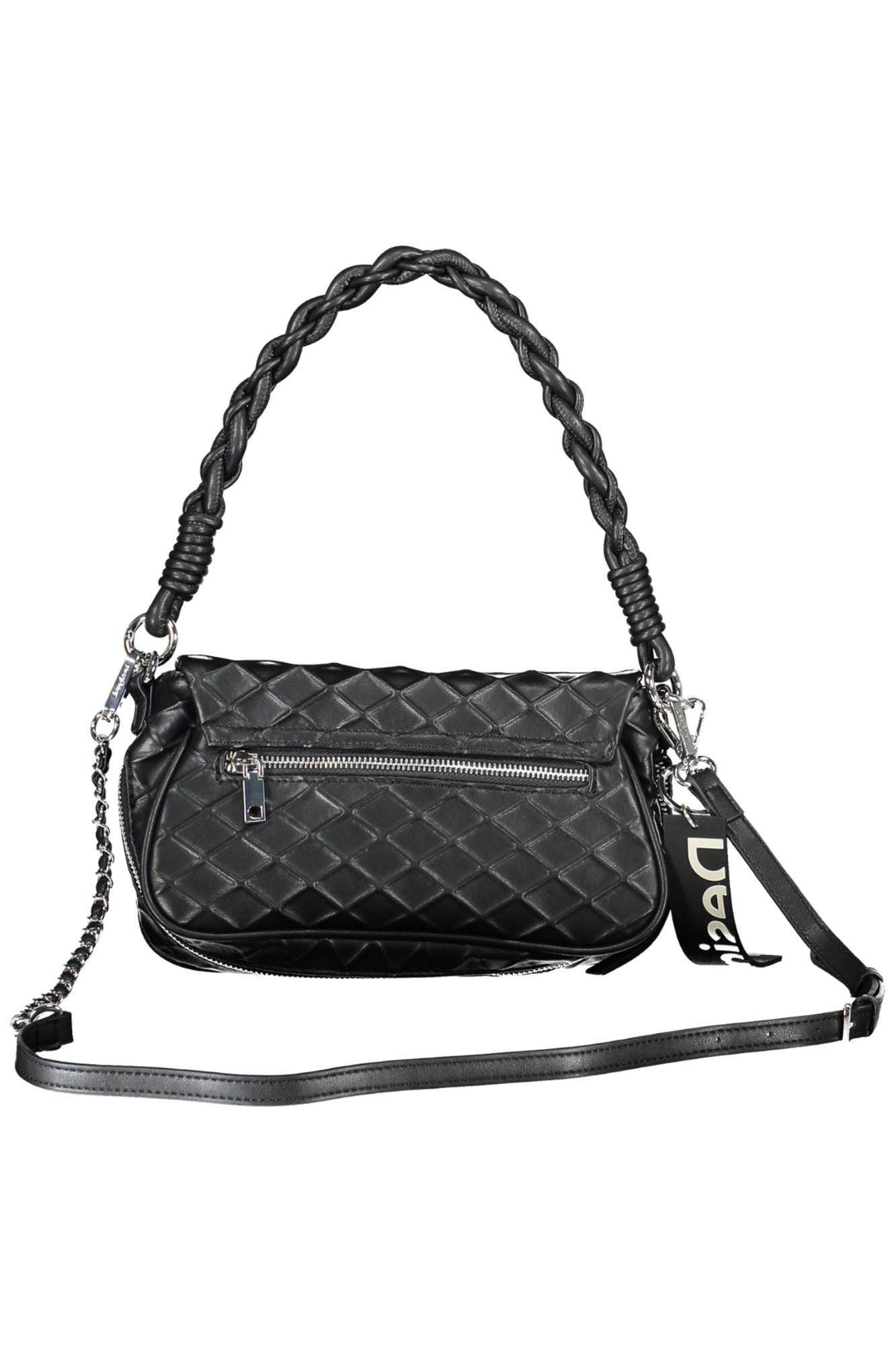 Chic Black Expandable Shoulder Bag