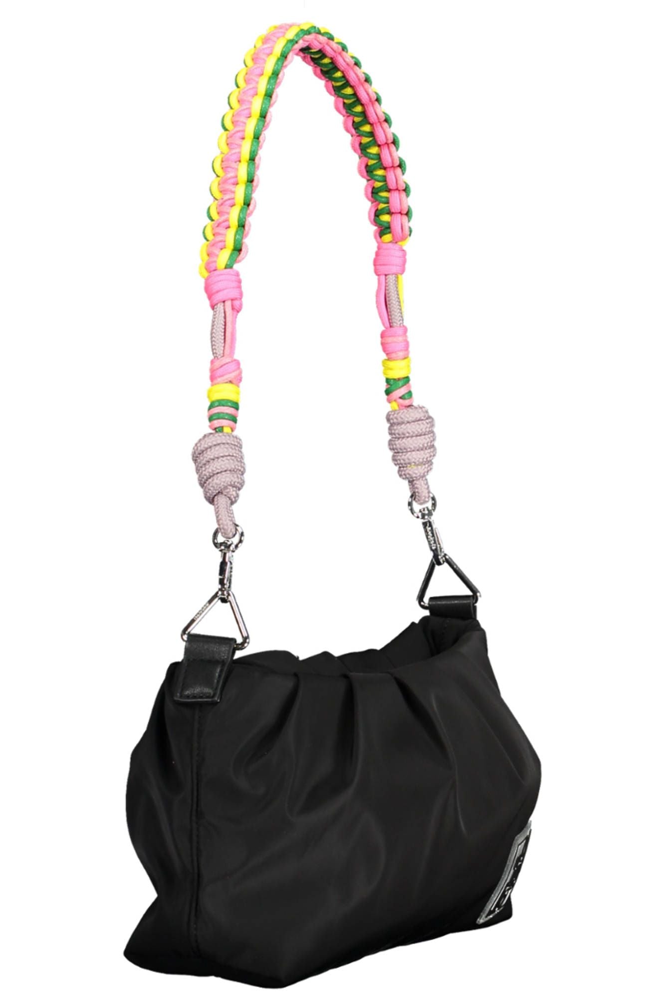 Black Polyester Women Handbag