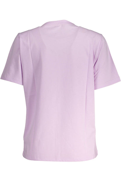 Chic Pink Organic Cotton Tee with Logo Print