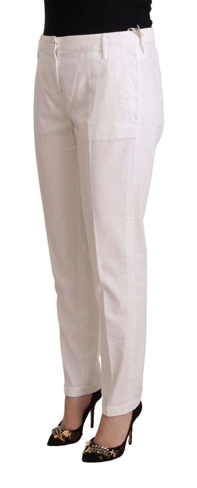 Elegant Mid Waist Tapered Trousers