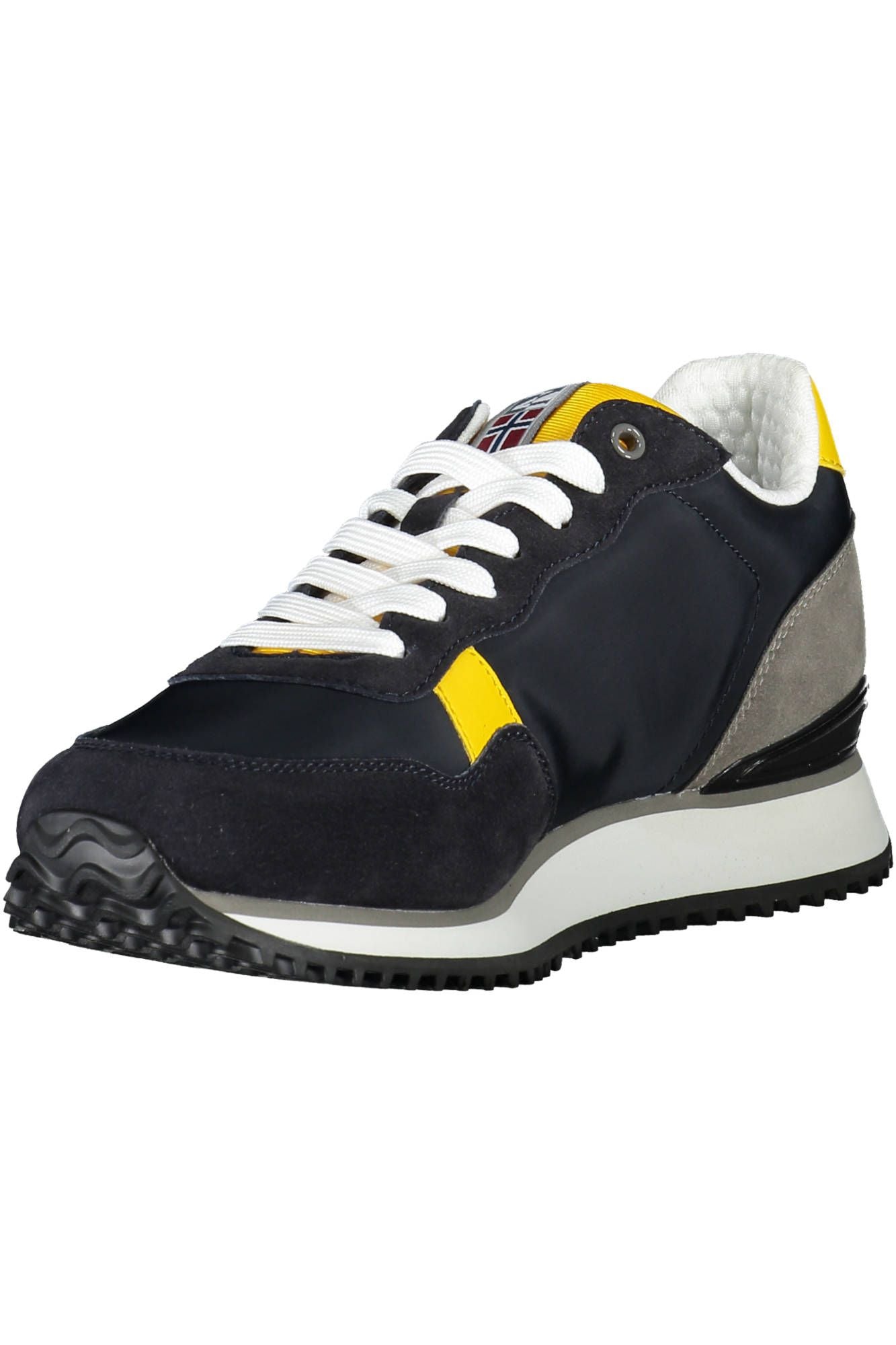 Sleek Blue Contrasting Laced Sports Sneakers