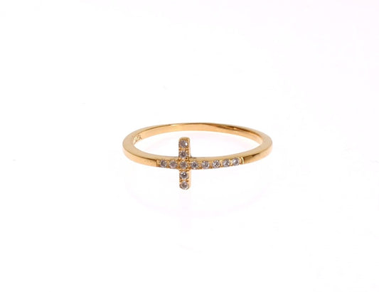 Chic Handmade Golden CZ Crystal Ring