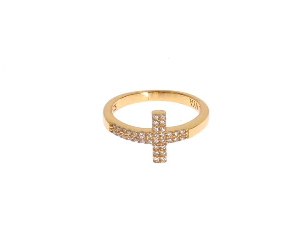 Elegant Gold Plated Sterling Silver CZ Ring