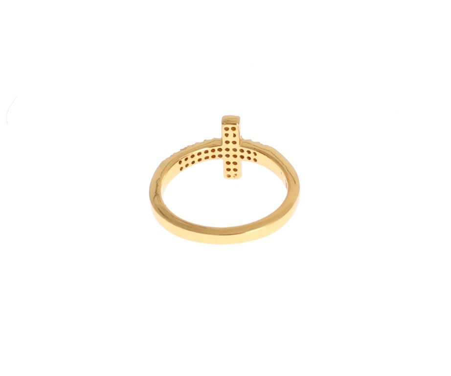 Elegant Gold Plated Sterling Silver CZ Ring