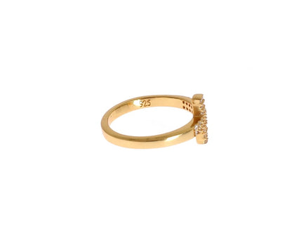 Elegant Gold Plated Sterling Silver CZ Ring