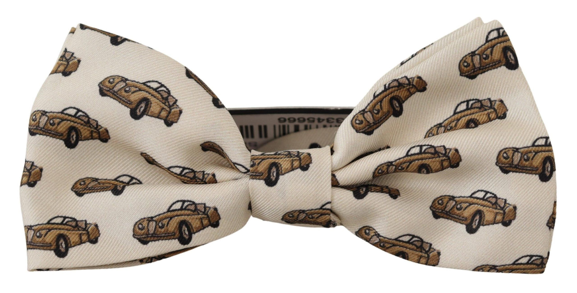 Elegant Car Print Silk Bow Tie