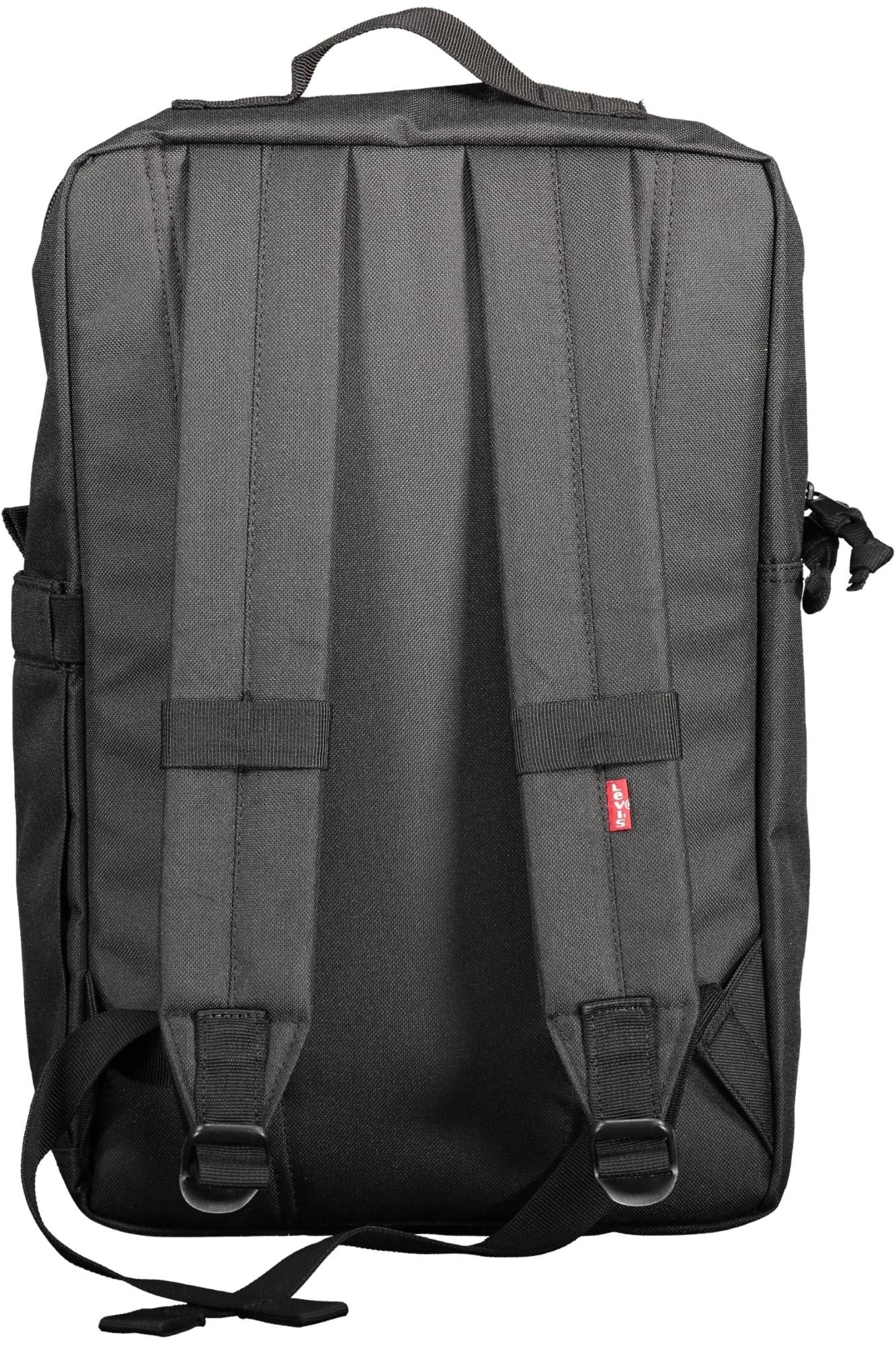 Black Polyester Men Backpack